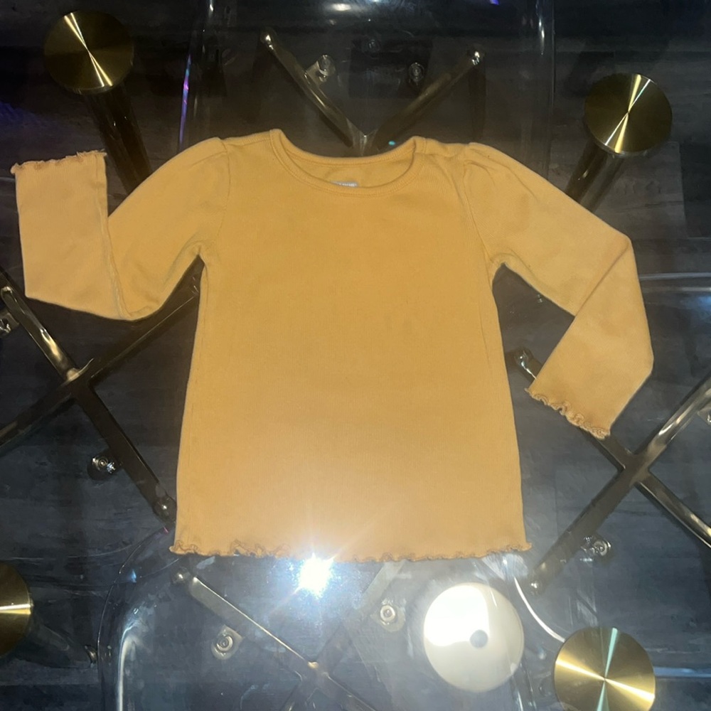 3T toddler girl Mustard yellow long sleeved shirt